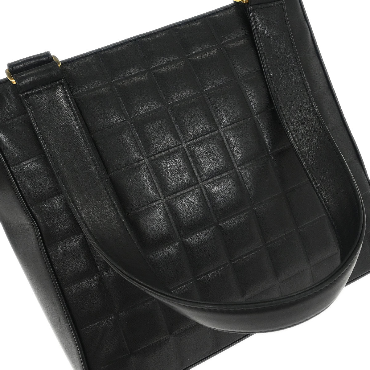 Chanel 2002-2003 Black Lambskin Choco Bar Tote Handbag