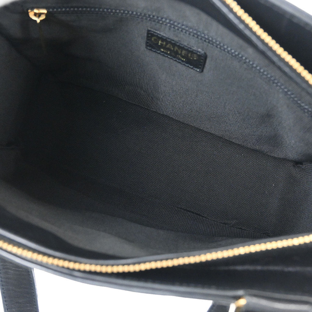 Chanel 2002-2003 Black Lambskin Choco Bar Tote Handbag
