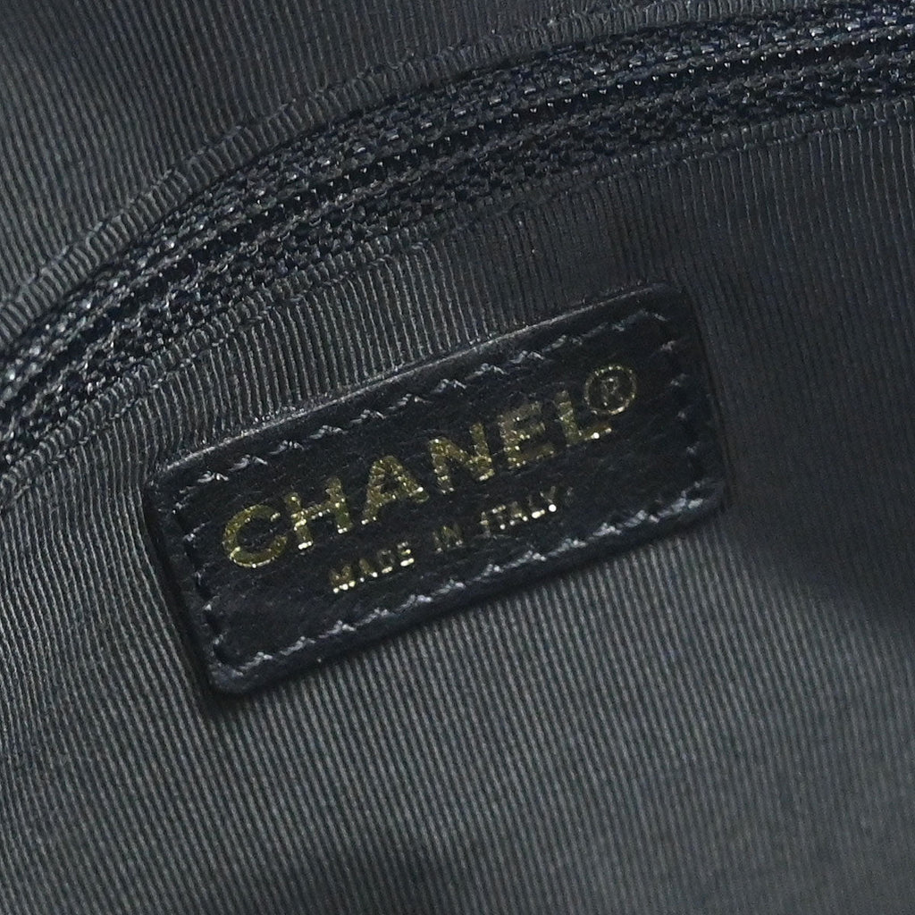 Chanel 2002-2003 Black Lambskin Choco Bar Tote Handbag