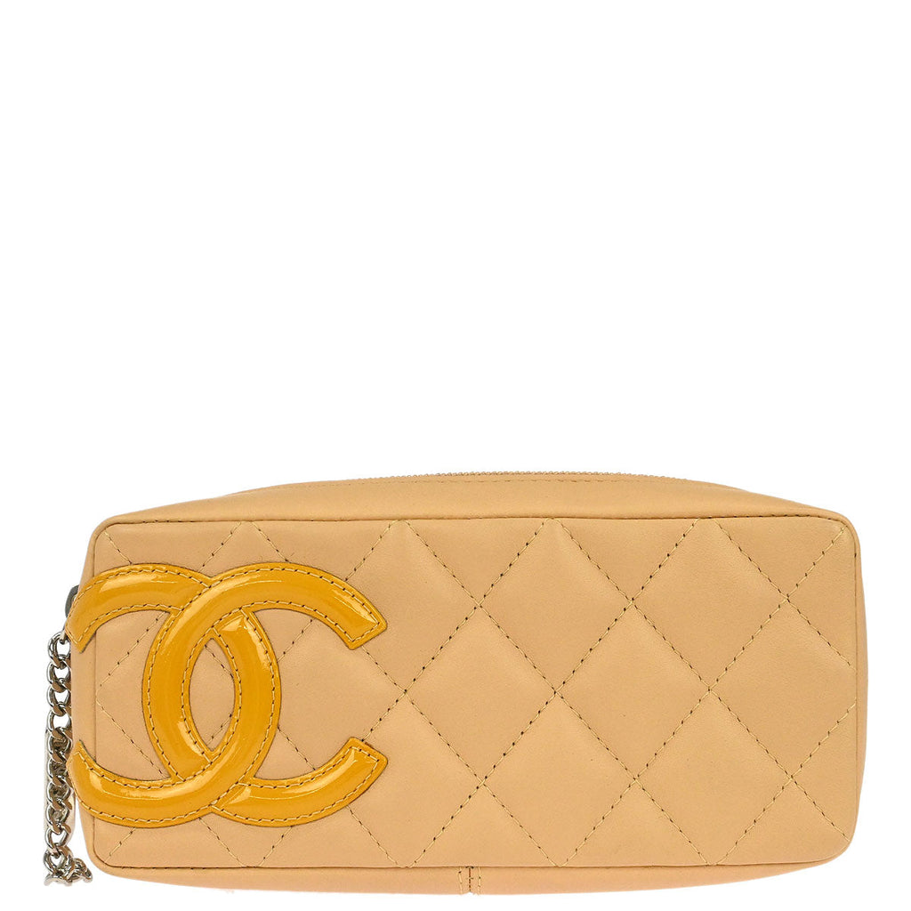 Chanel 2005-2006 Beige Calfskin Cambon Ligne Pouch Bag