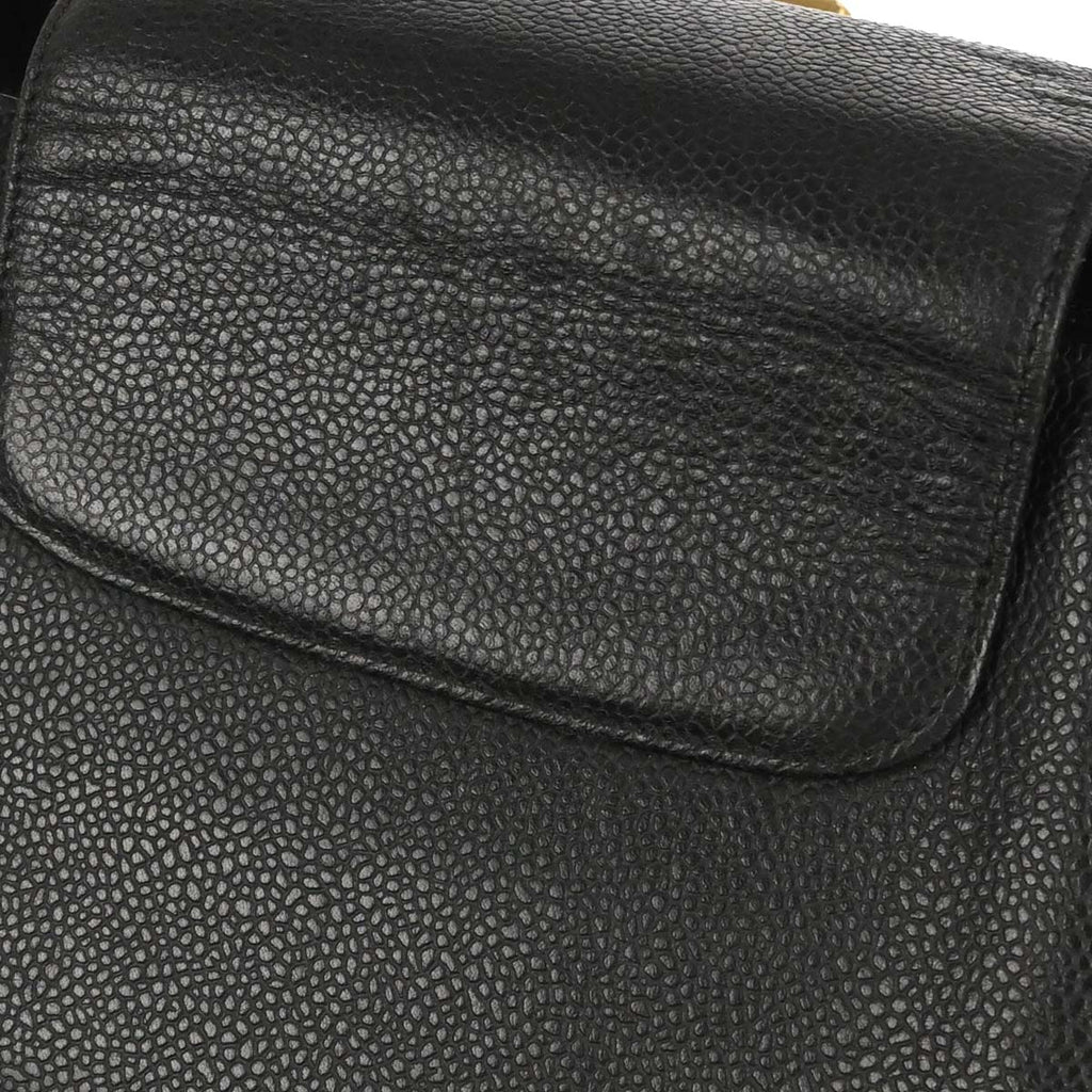 Chanel 1994-1996 Black Caviar Skin Supermodel Tote Shoulder Bag
