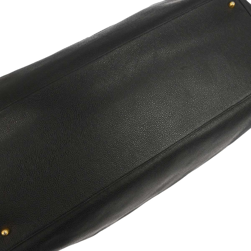 Chanel 1994-1996 Black Caviar Skin Supermodel Tote Shoulder Bag