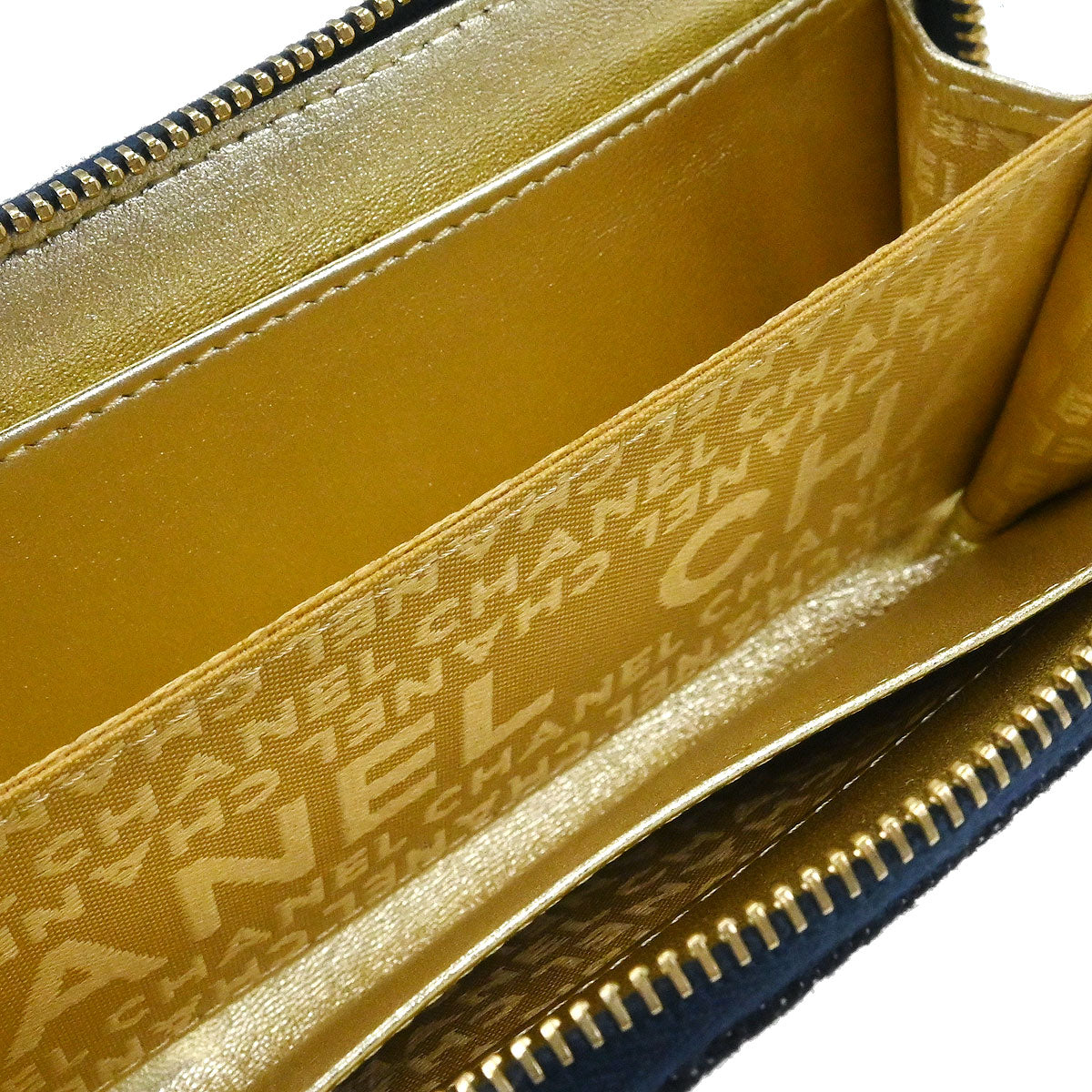 Chanel 2005-2006 Navy Sparkling Denim Coin Purse Wallet