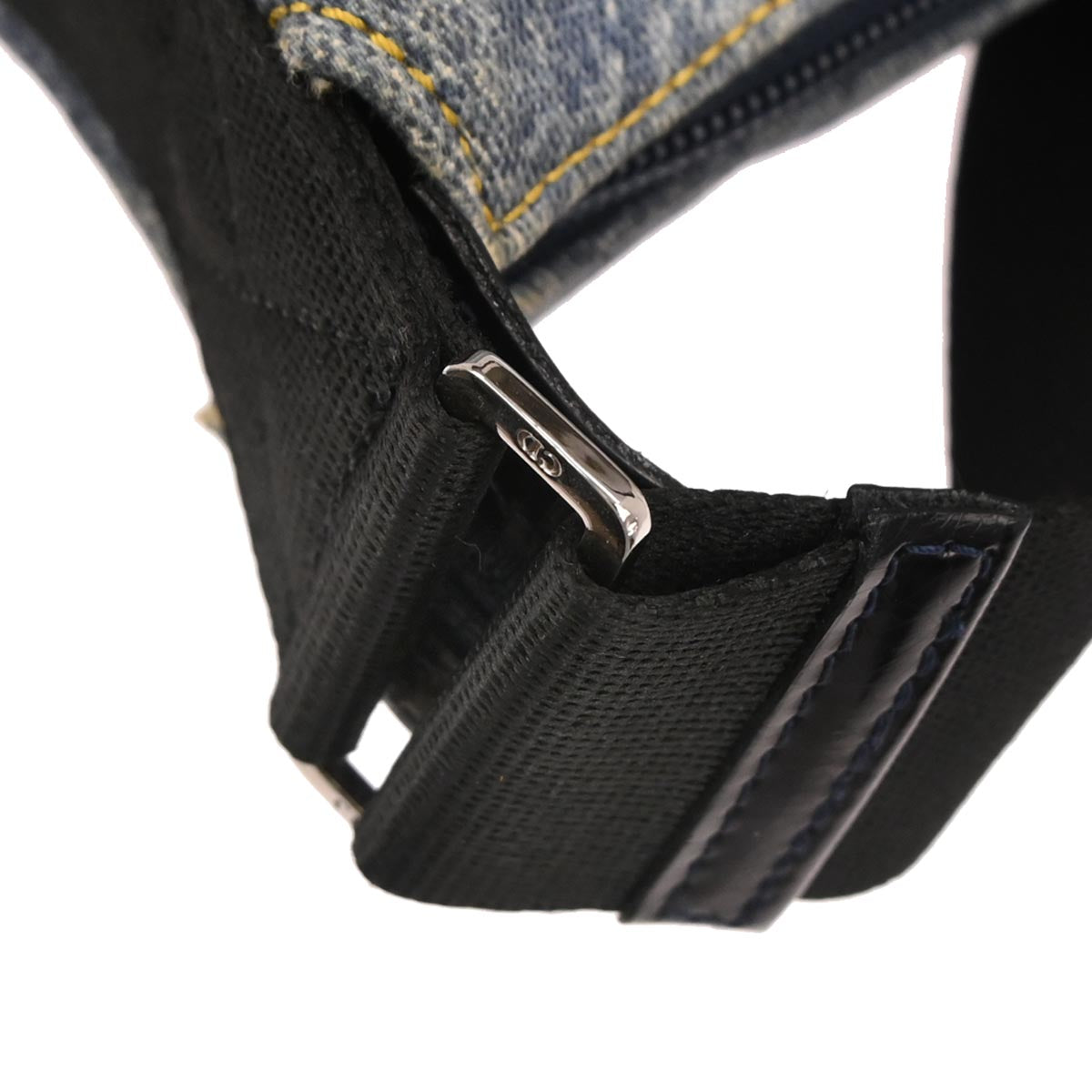 Christian Dior Blue Canvas Denim Print Shoulder Bag