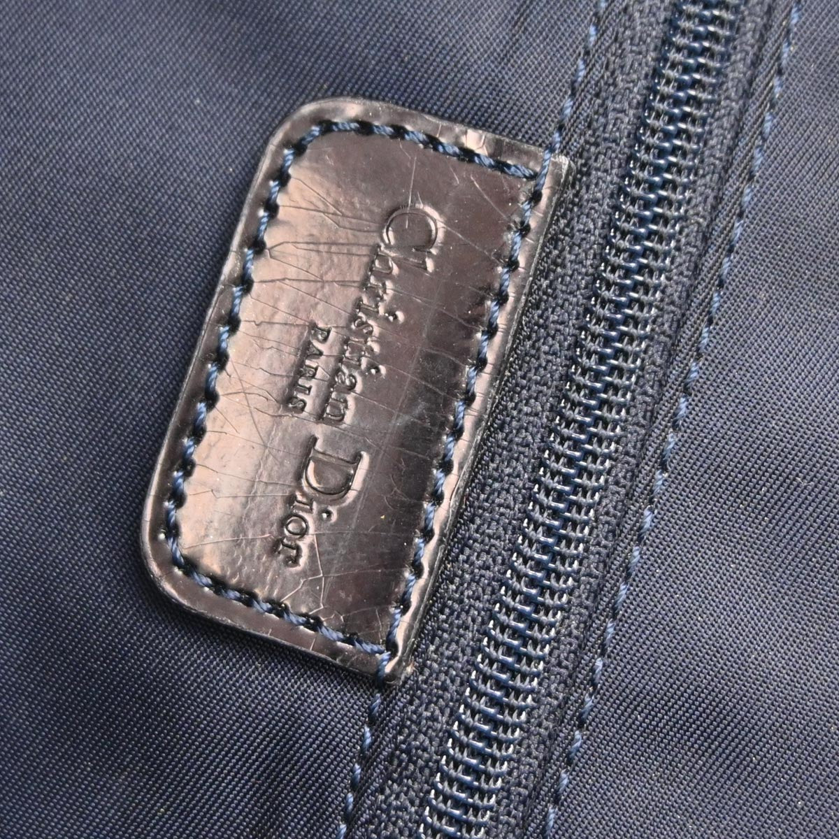 Christian Dior Blue Canvas Denim Print Shoulder Bag
