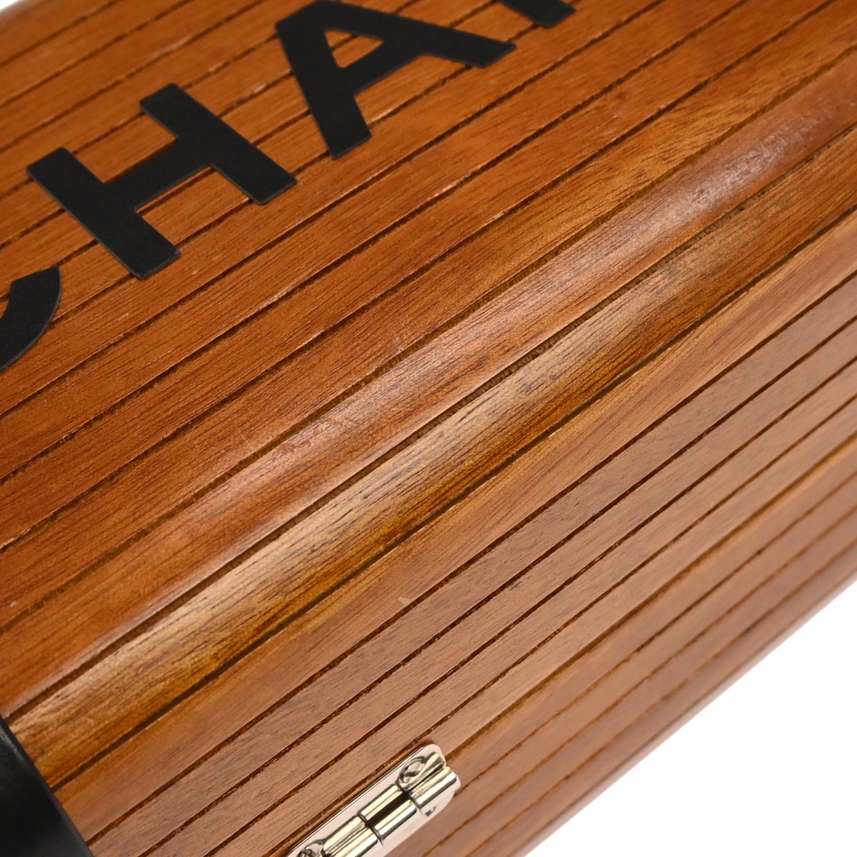 Chanel 1994-1996 Brown Black Wood Vanity Handbag Box