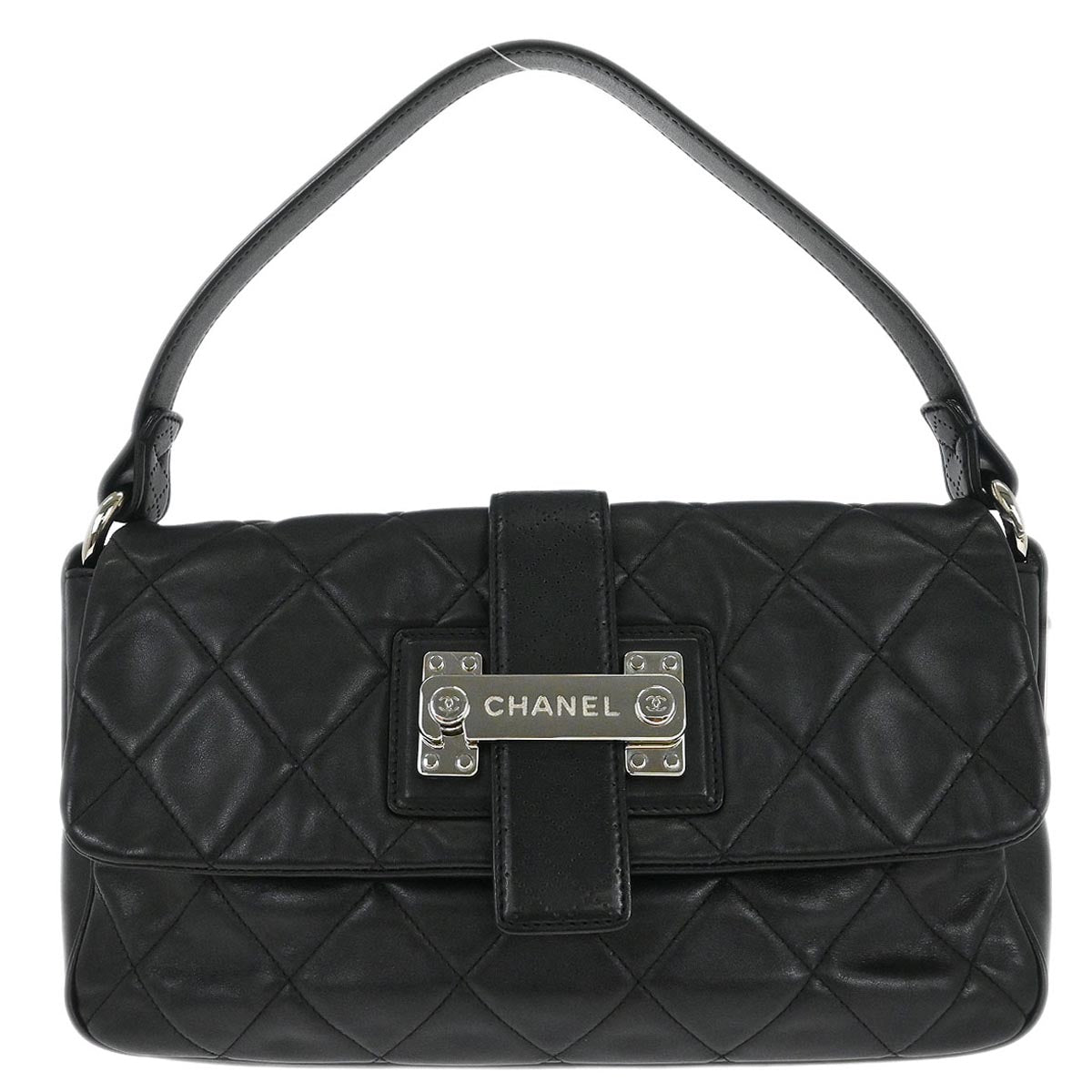 Chanel 2008-2009 Black Lambskin Door Latch Handbag