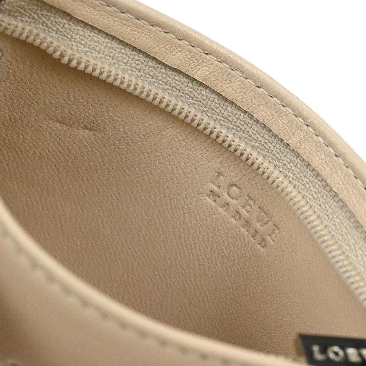 Loewe Beige Leather Coin Purse Wallet