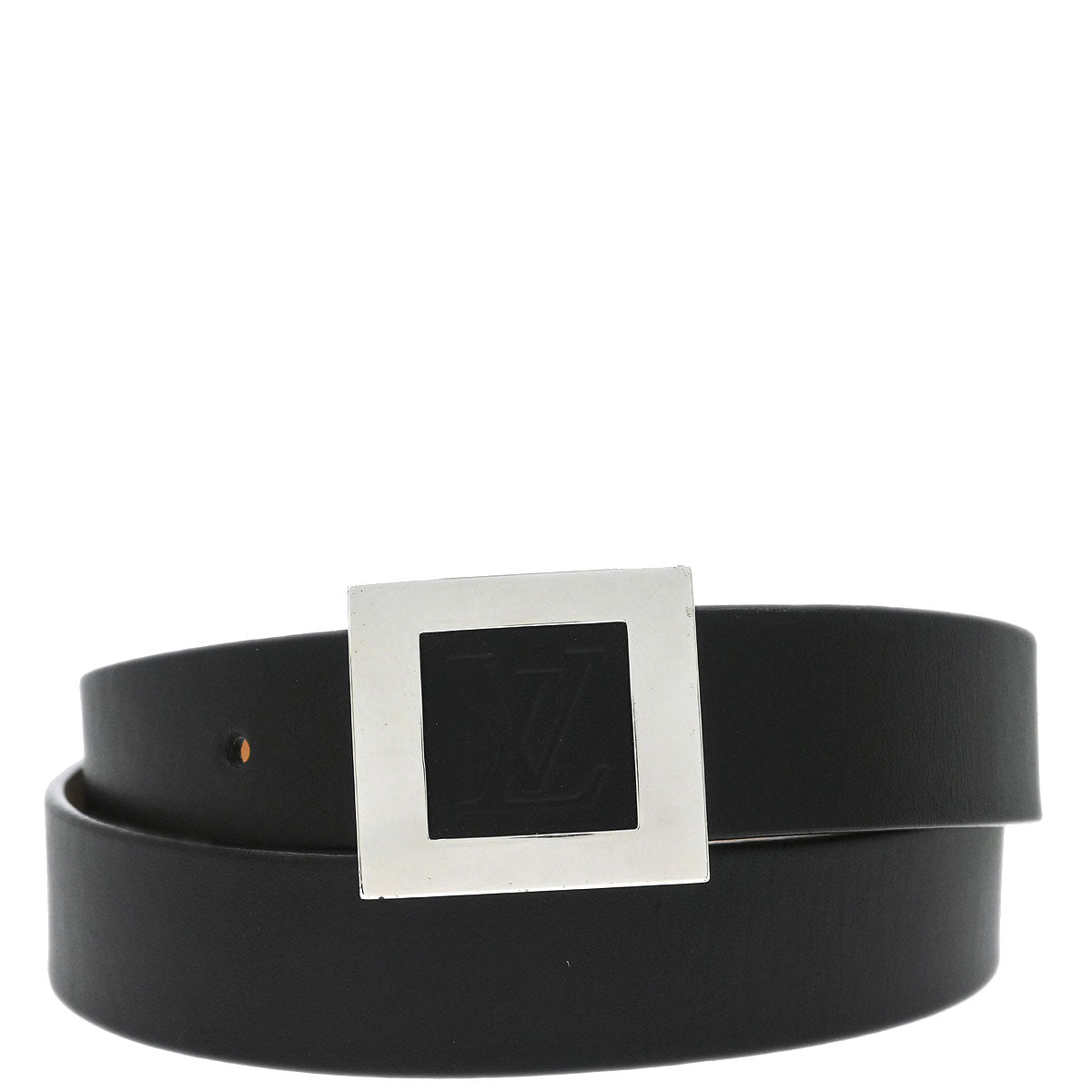 Louis Vuitton 2004 Black Ceinture Belt LV Stamp M6896S #100/40