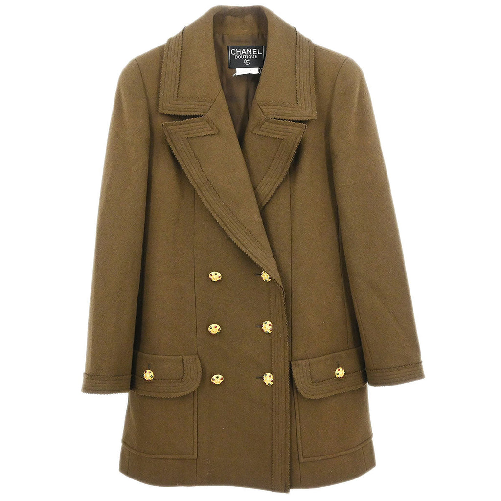 Chanel 1996 Double Breasted Jacket Brown #38