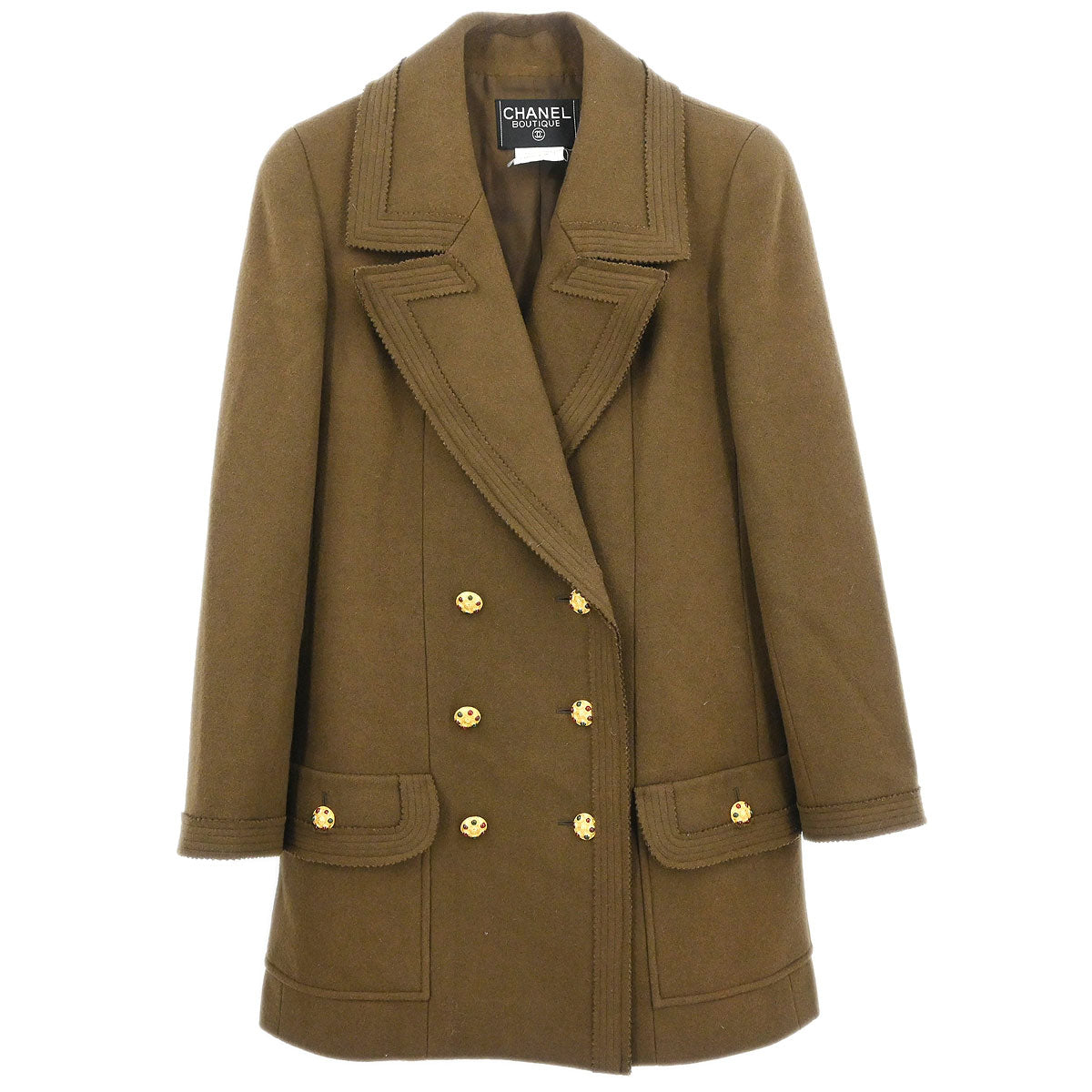 Chanel 1996 Double Breasted Jacket Brown #38