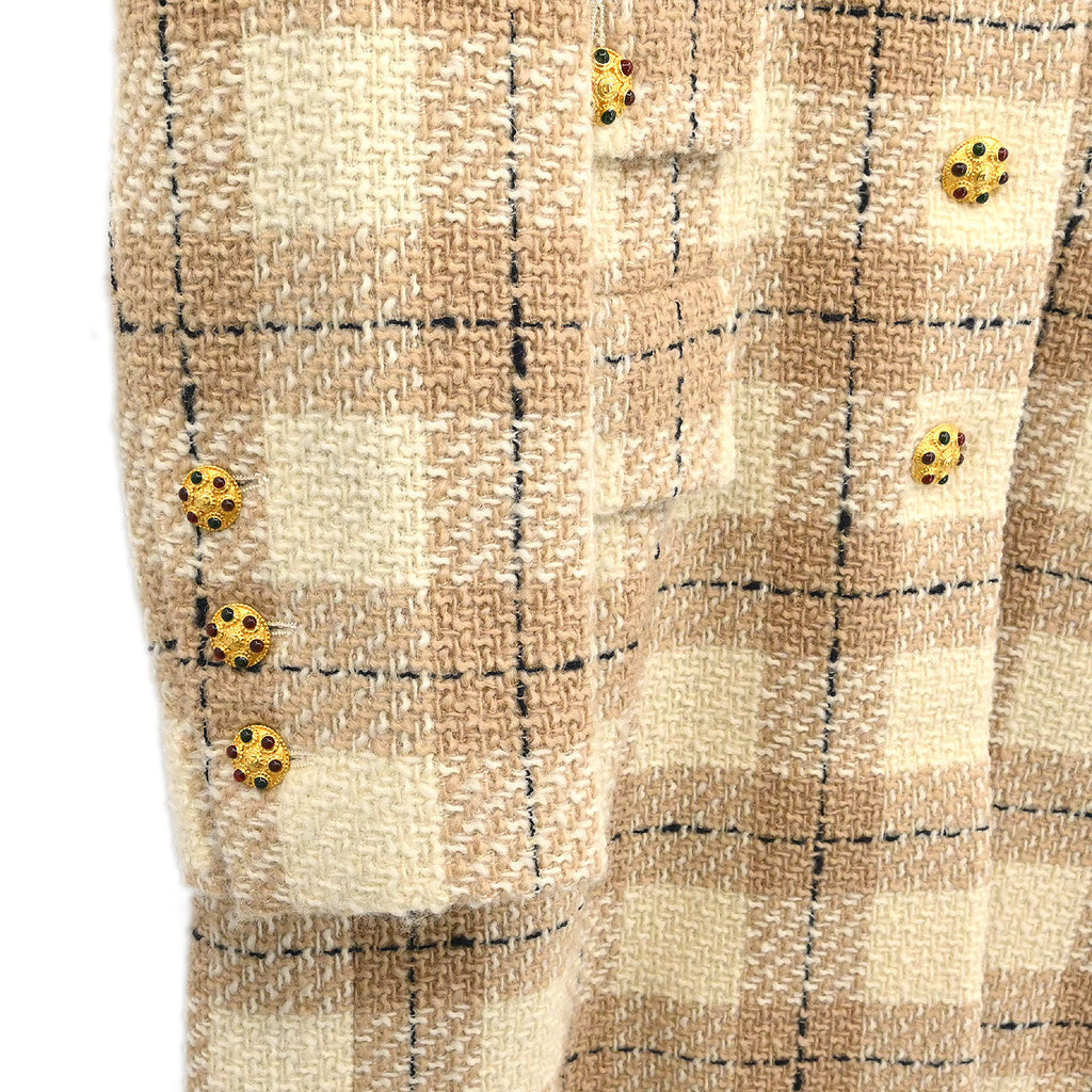 Chanel 1996 Single Breasted Coat Beige #42