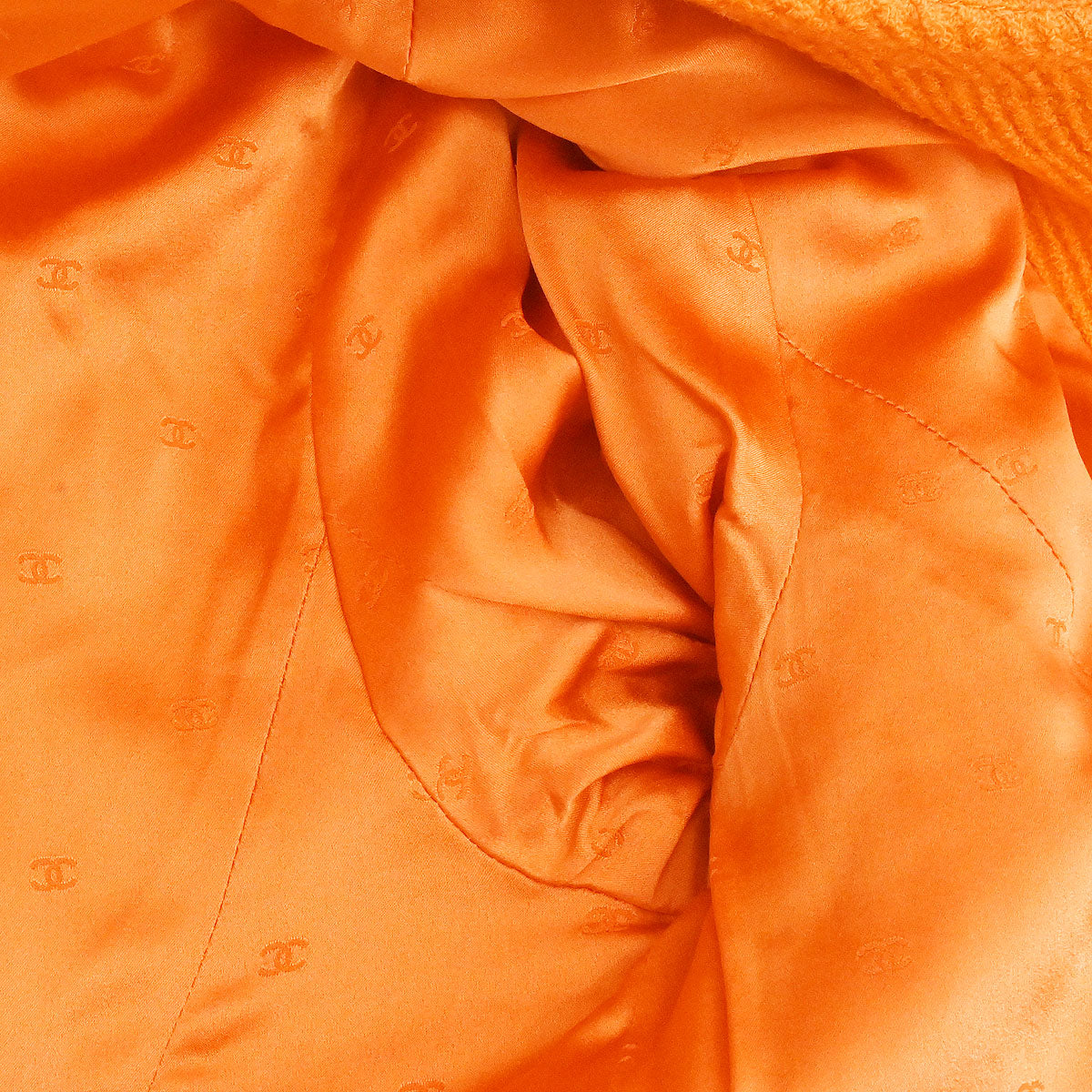 Chanel 1995 Setup Suit Jacket Skirt Orange #40