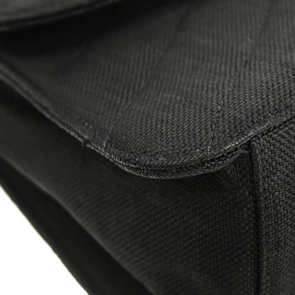 Chanel 1991-1994 Black Linen Top Handle 2way Shoulder Handbag