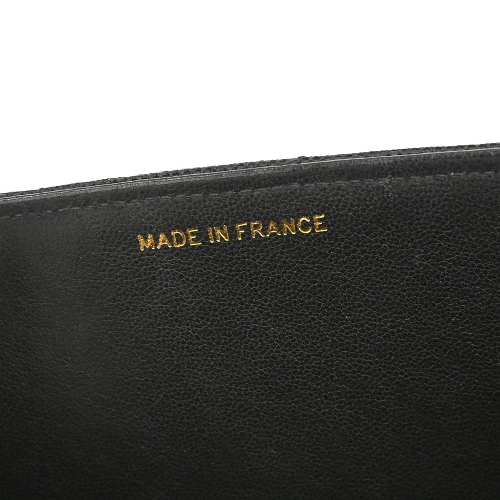 Chanel 1991-1994 Black Linen Top Handle 2way Shoulder Handbag