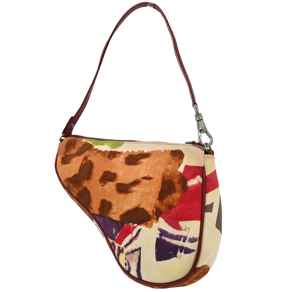 Christian Dior Red Canvas Dior's Victim Limited Saddle Handbag