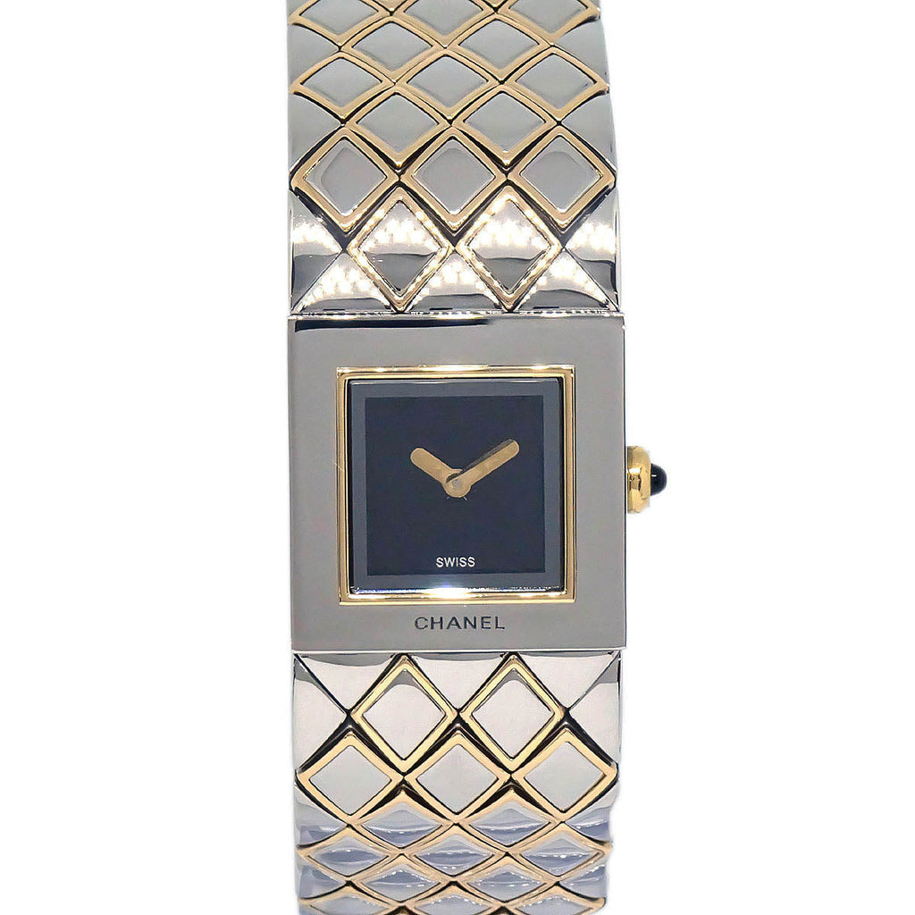 Chanel Matelasse Quartz Watch SS 18KYG