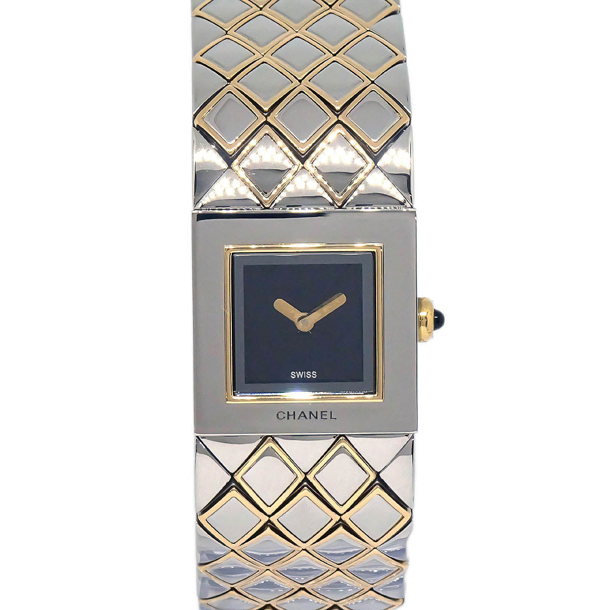 Chanel Matelasse Quartz Watch SS 18KYG