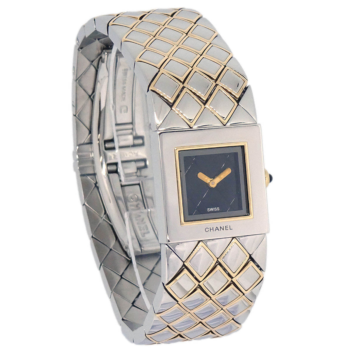 Chanel Matelasse Quartz Watch SS 18KYG