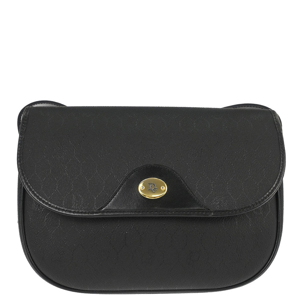 Christian Dior Black PVC Honeycomb Shoulder Bag