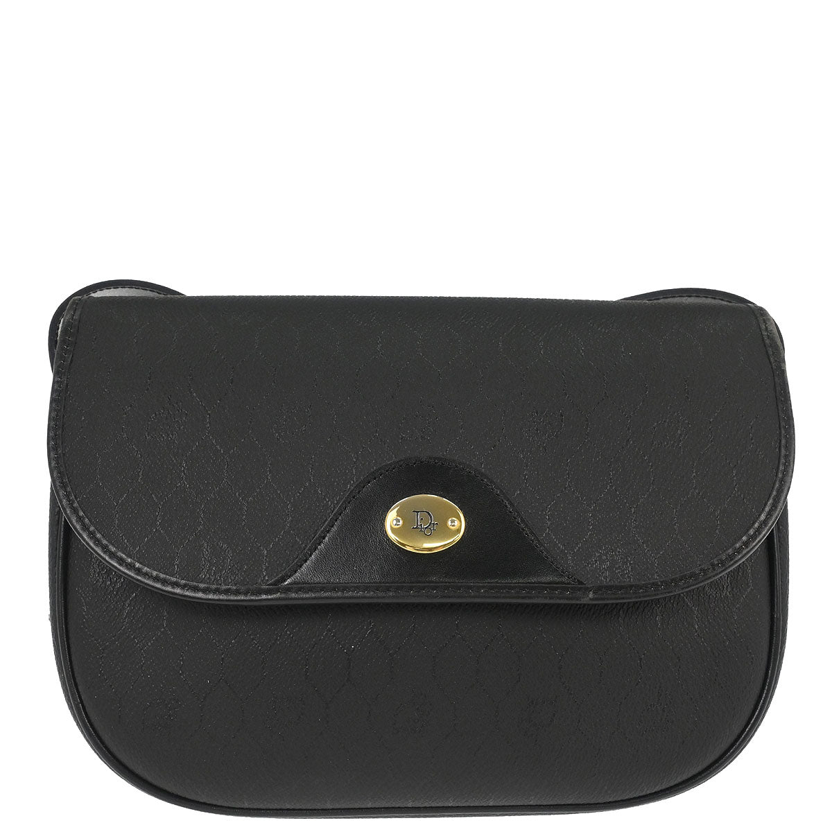 Christian Dior Black PVC Honeycomb Shoulder Bag