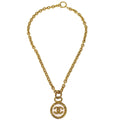 Chanel Gold Medallion CC Chain Pendant Necklace 93A