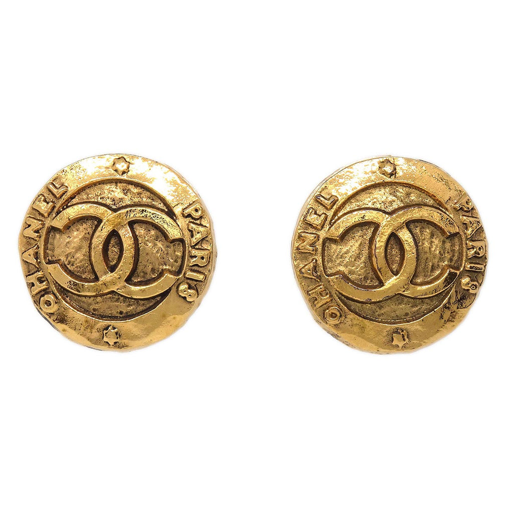 Chanel Button Clip-On Earrings Gold 28/2820