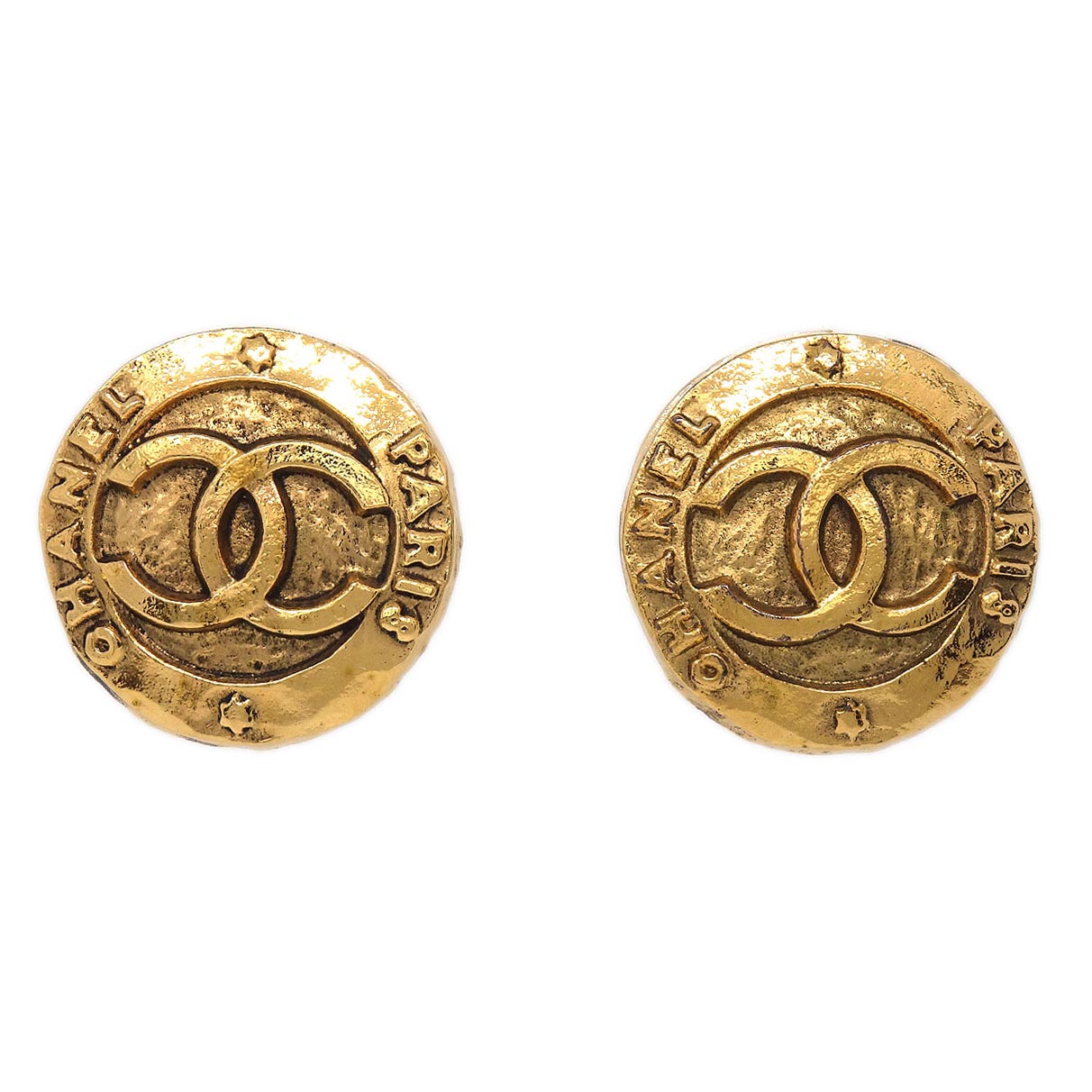 Chanel Button Clip-On Earrings Gold 28/2820