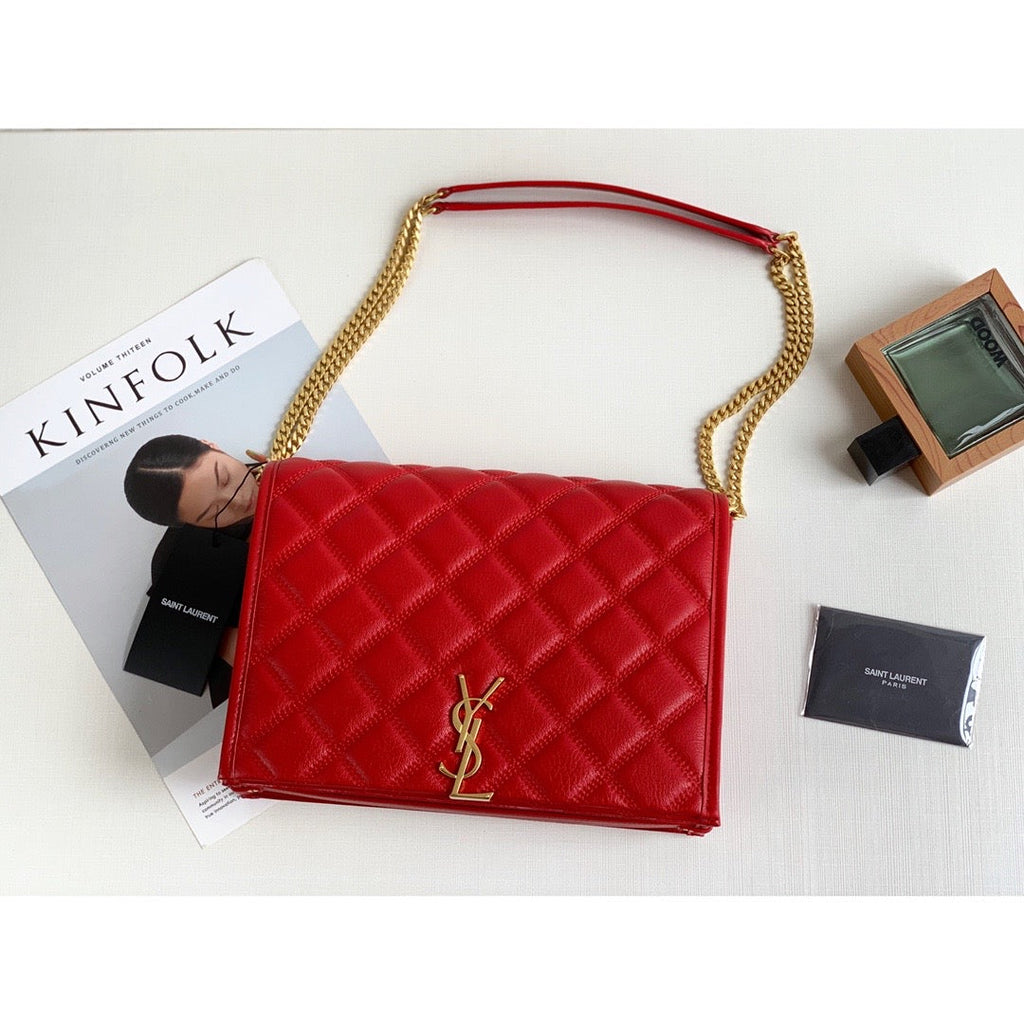 Saint Laurent Becky Small Shoulder Bag Red For Women 10.5in/27cm YSL
