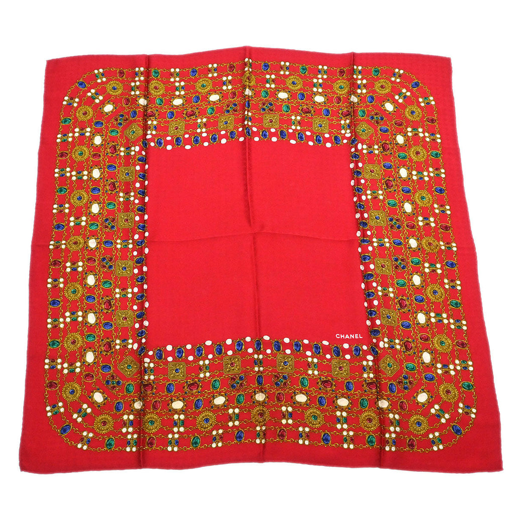 Chanel Red Scarf Small Good