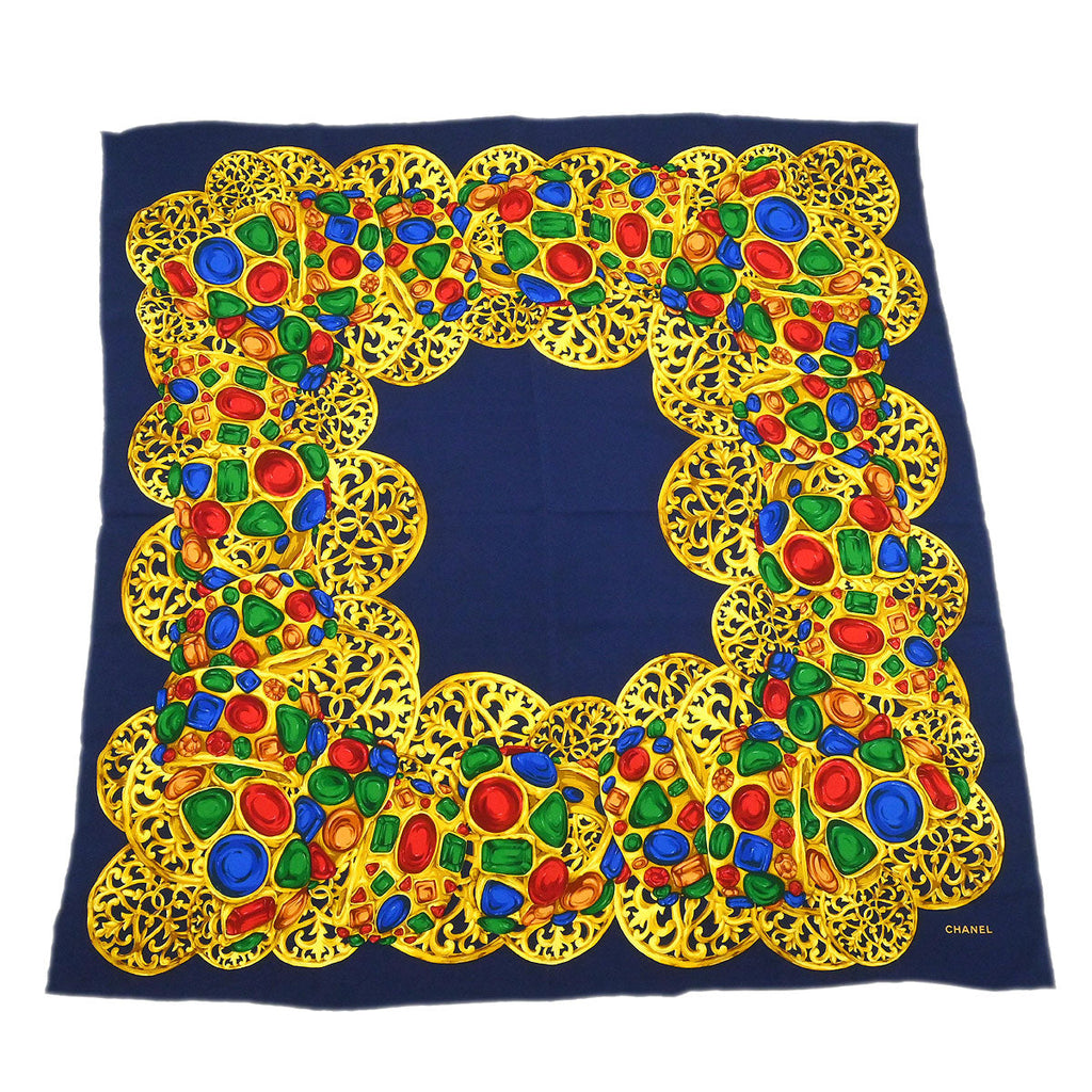 Chanel Navy Scarf Small Good