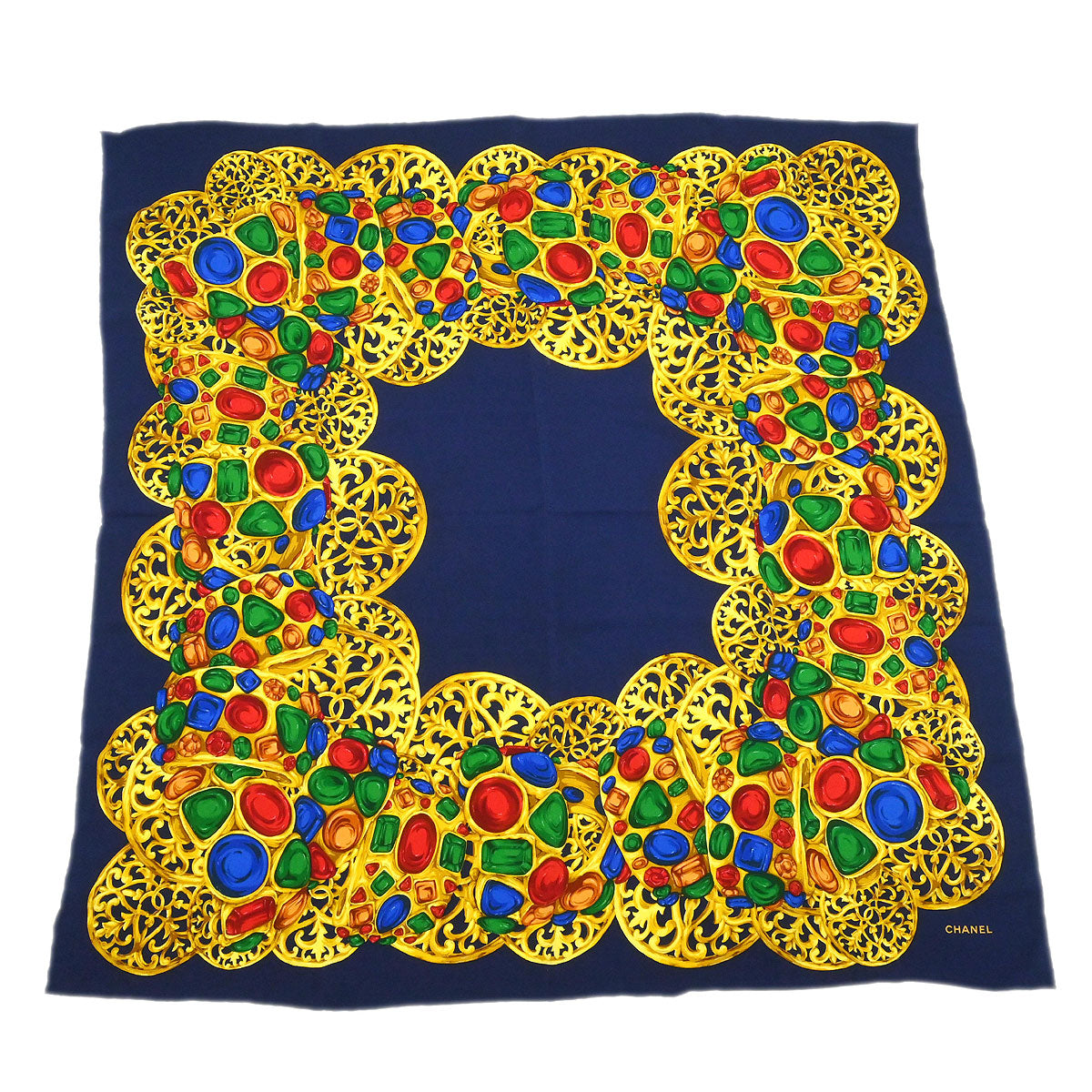 Chanel Navy Scarf Small Good