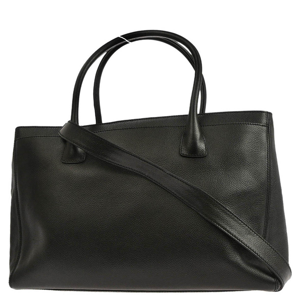 Chanel 2008-2009 Black Calfskin Executive Cerf 2way Shoulder Tote Bag