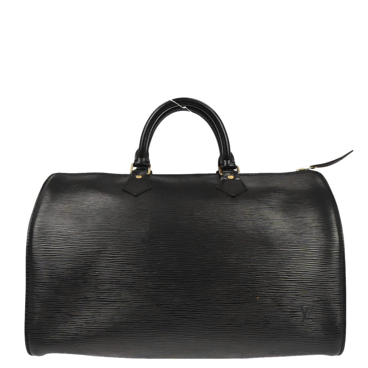 Louis Vuitton 1994 Black Epi Speedy 35 Duffle Handbag M42992