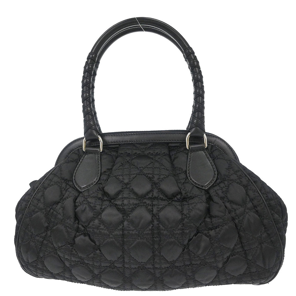 Christian Dior Black Nylon Cannage Charming Doctor Bag Handbag