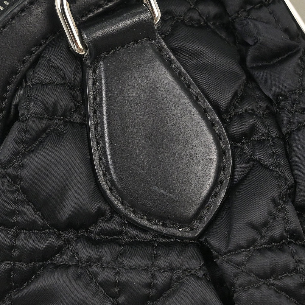 Christian Dior Black Nylon Cannage Charming Doctor Bag Handbag