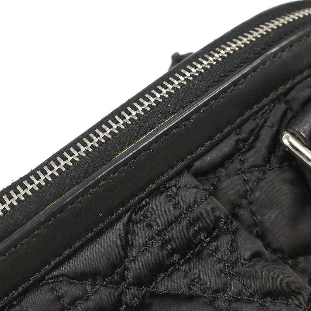 Christian Dior Black Nylon Cannage Charming Doctor Bag Handbag