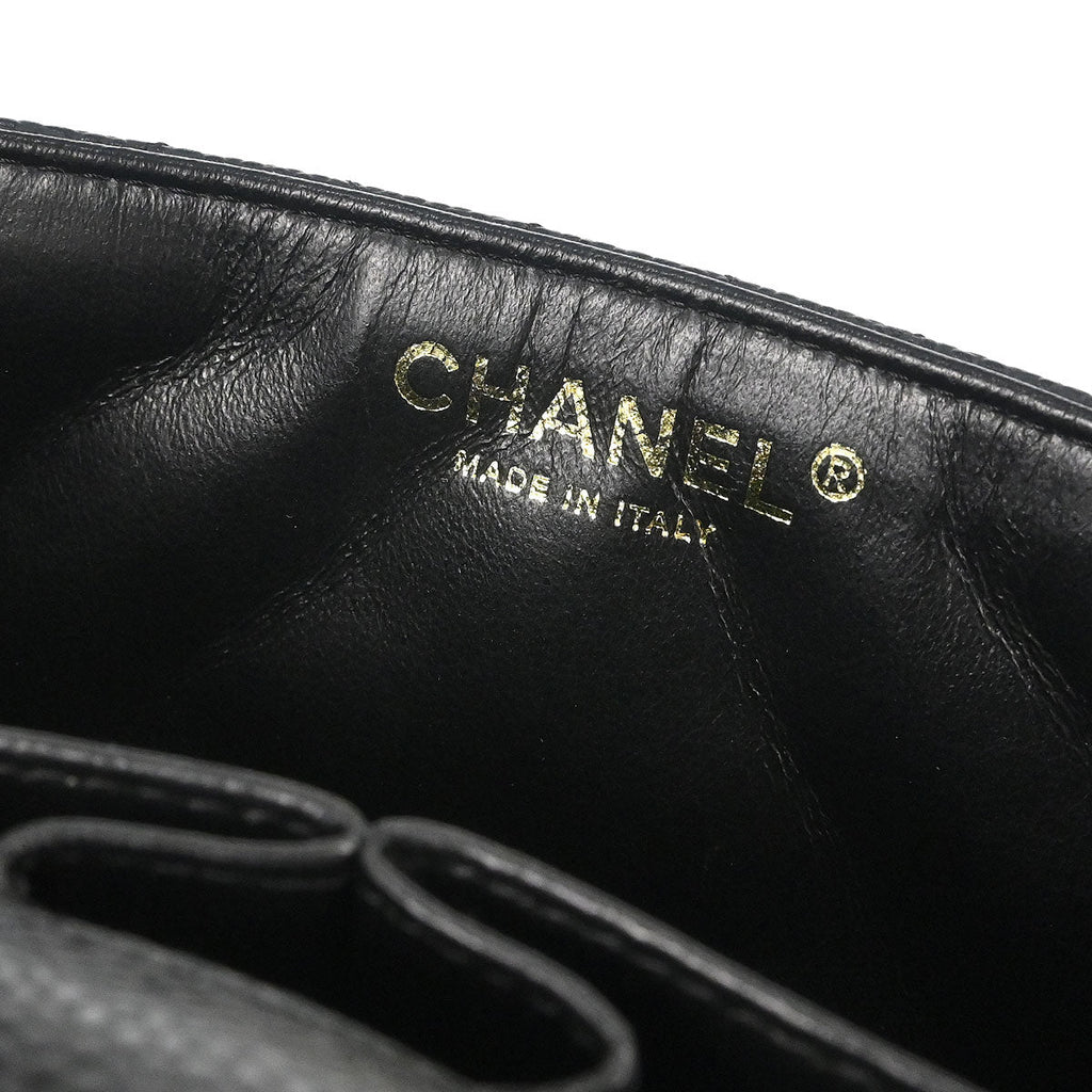 Chanel 2008-2009 Black Caviar Skin East West Shoulder Bag