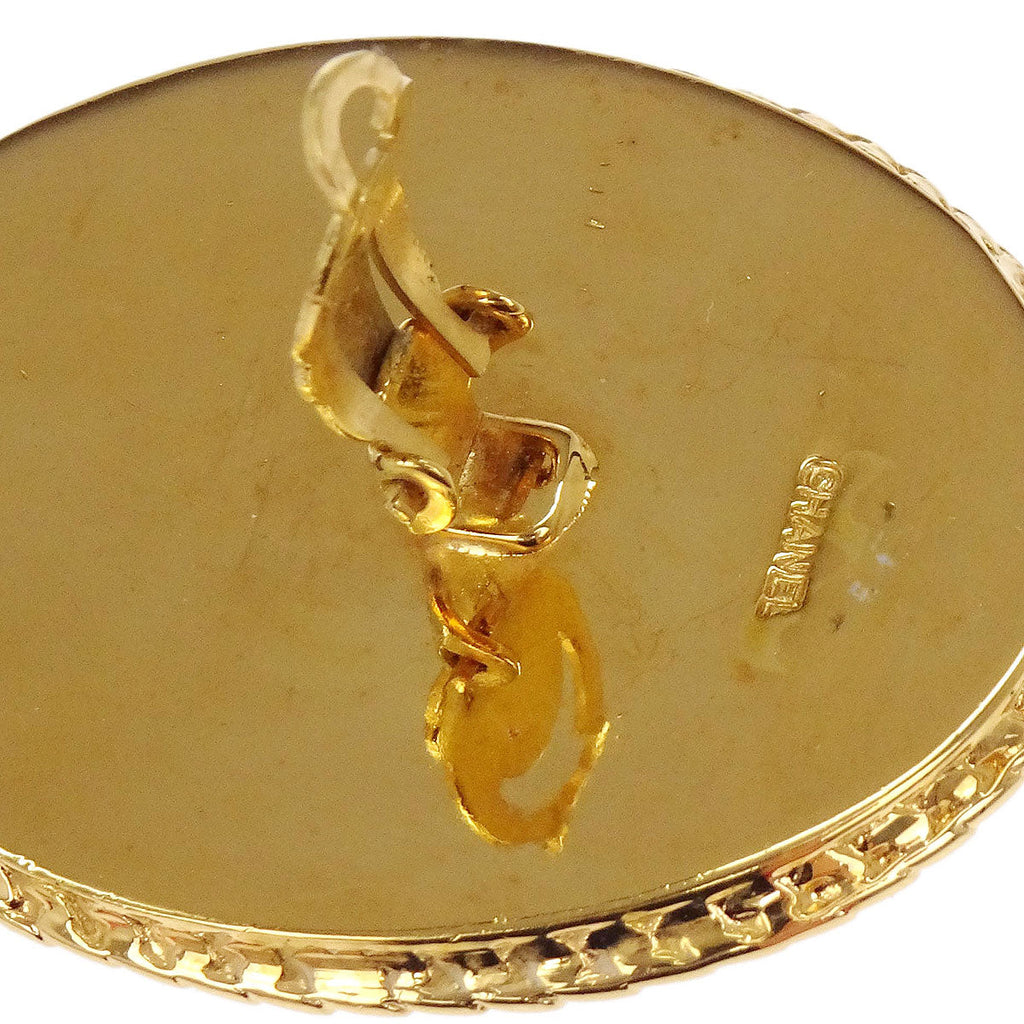 Chanel Cameo Oval Clip-On Earrings Gold