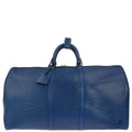 Louis Vuitton 1990 Blue Epi Keepall 55 Travel Handbag M42955