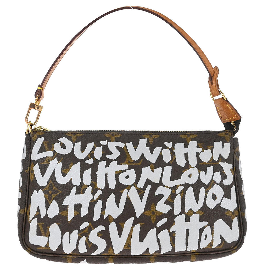 Louis Vuitton 2001 White Graffiti Pochette Accessoires Handbag M92192