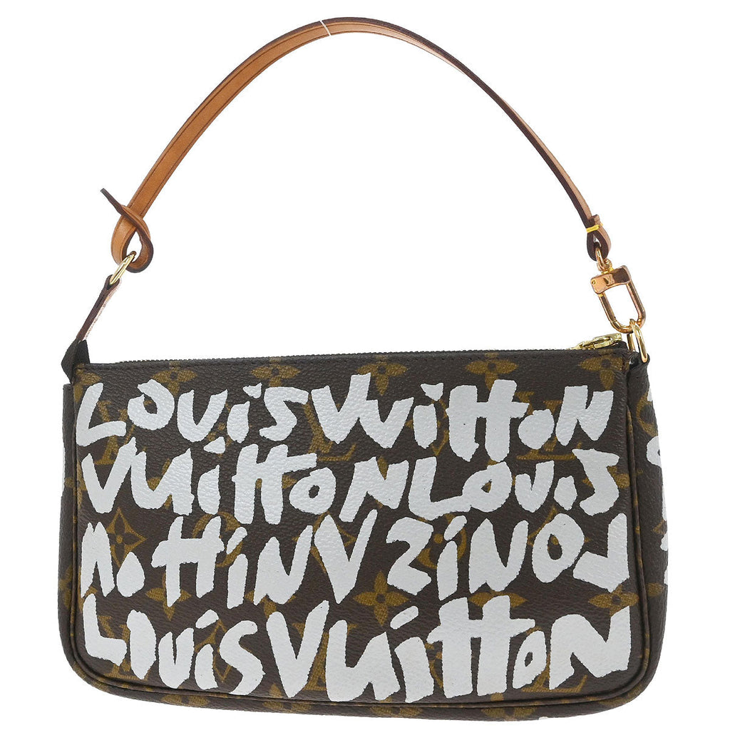 Louis Vuitton 2001 White Graffiti Pochette Accessoires Handbag M92192