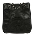 Chanel 1996-1997 Black Lambskin Chain Shoulder Bag