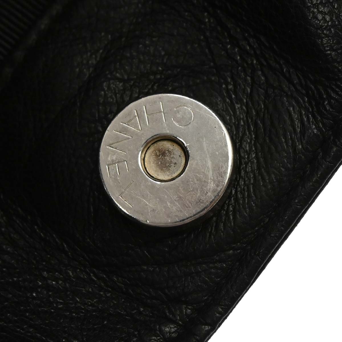 Chanel 1996-1997 Black Lambskin Chain Shoulder Bag