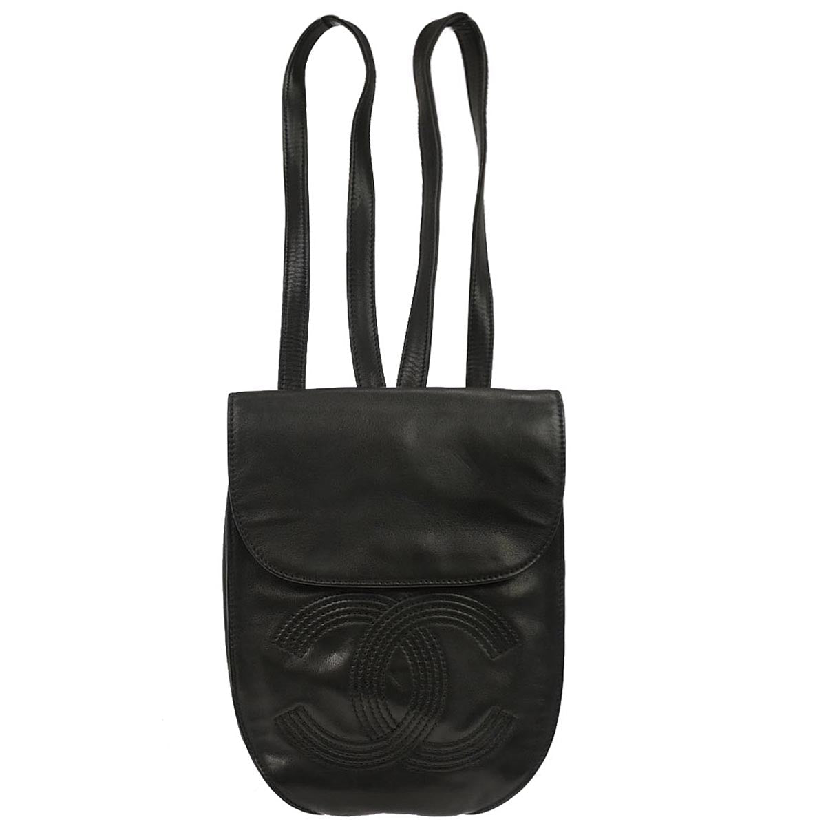 Chanel 1996-1997 Black Lambskin Backpack