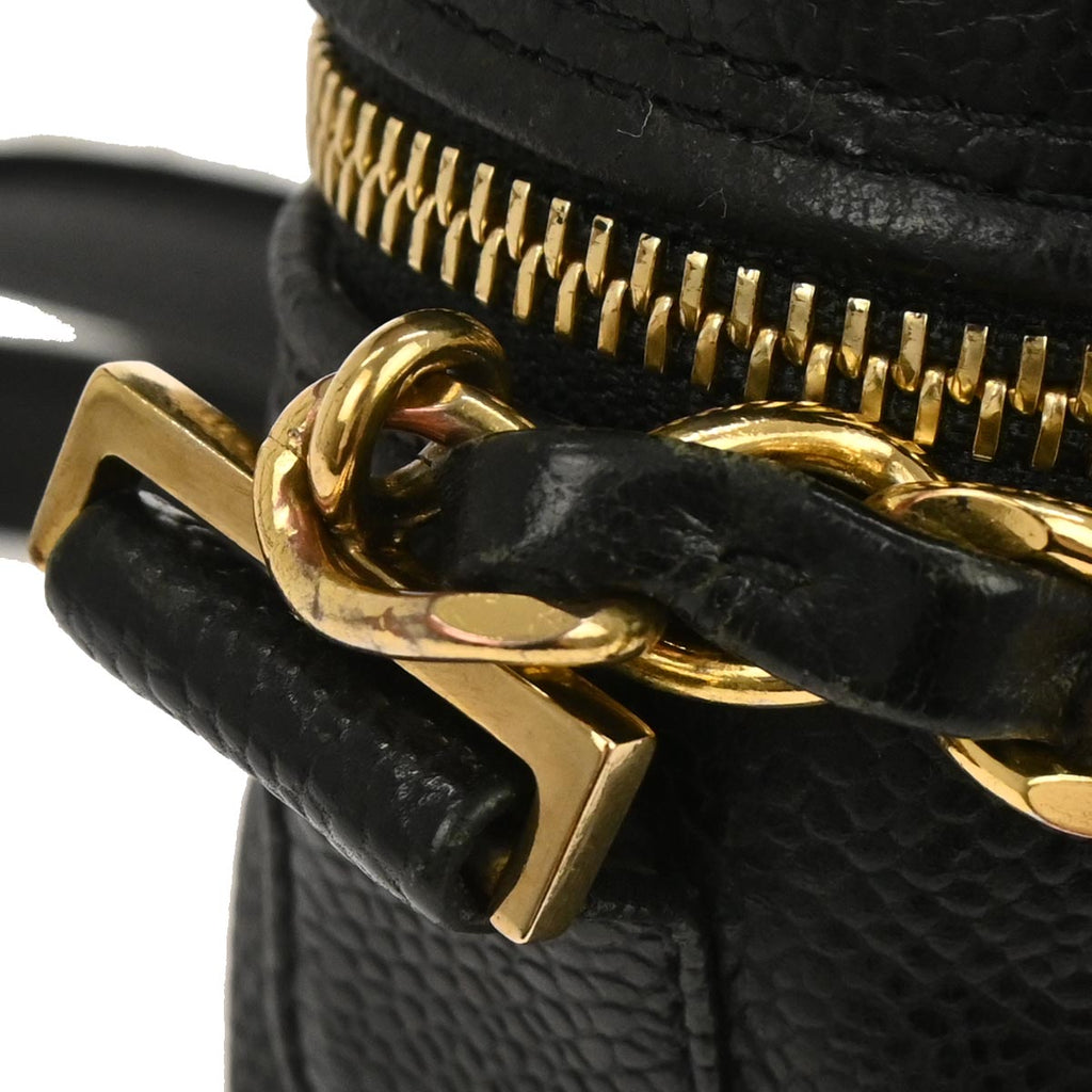 Chanel 1996-1997 Black Caviar Skin Triple CC Shoulder Bag