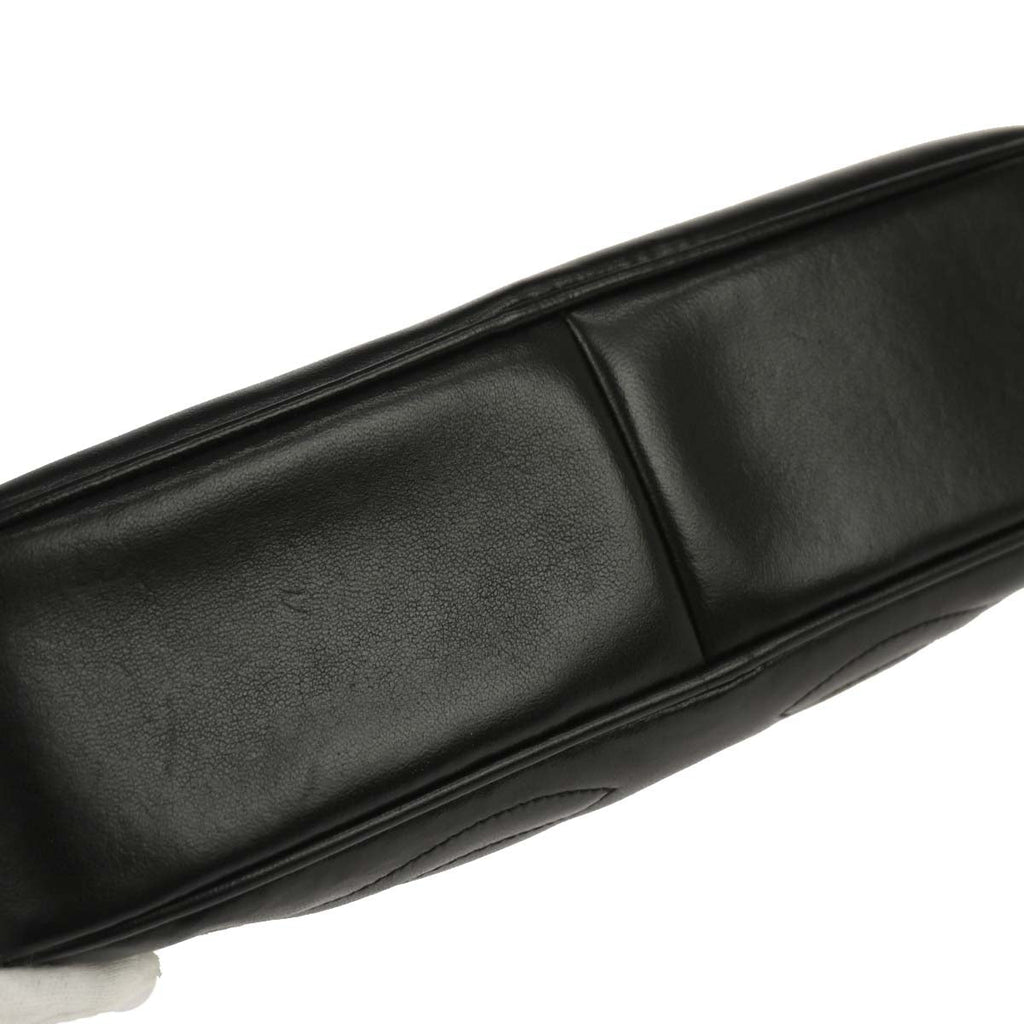 Chanel 1994-1996 Black Lambskin Triple CC Camera Bag Small