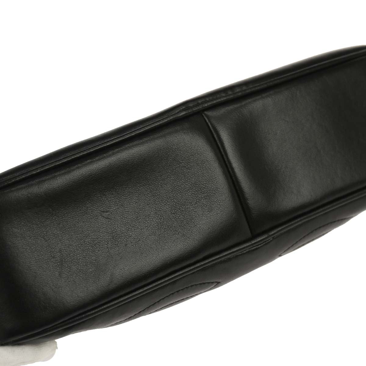 Chanel 1994-1996 Black Lambskin Triple CC Camera Bag Small