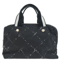 Chanel 1997-1999 Black Jacquard Nylon Travel Line Handbag