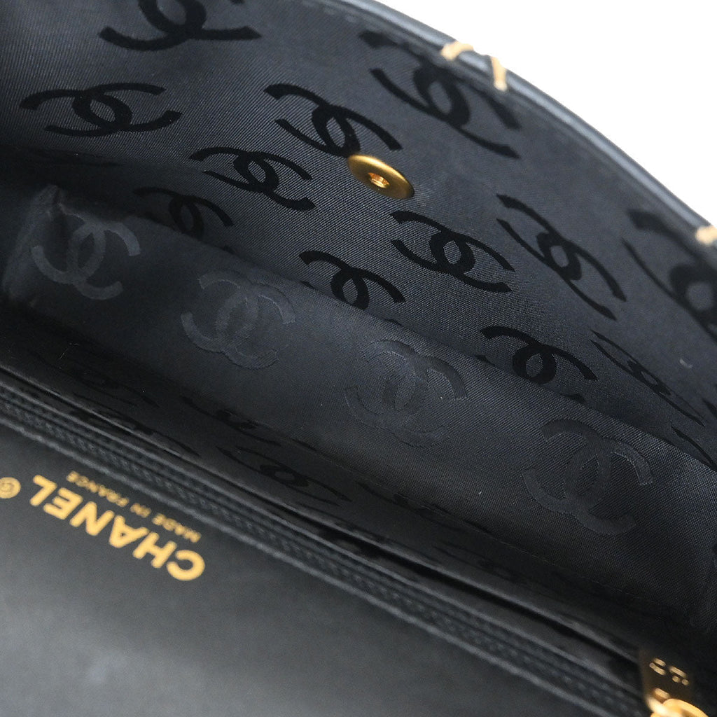 Chanel 2006-2008 Black Calfskin Wild Stitch Single Flap Shoulder Bag